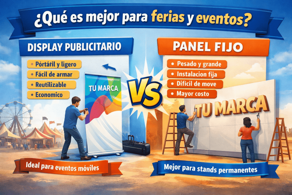 display publicitario vs panel fijo